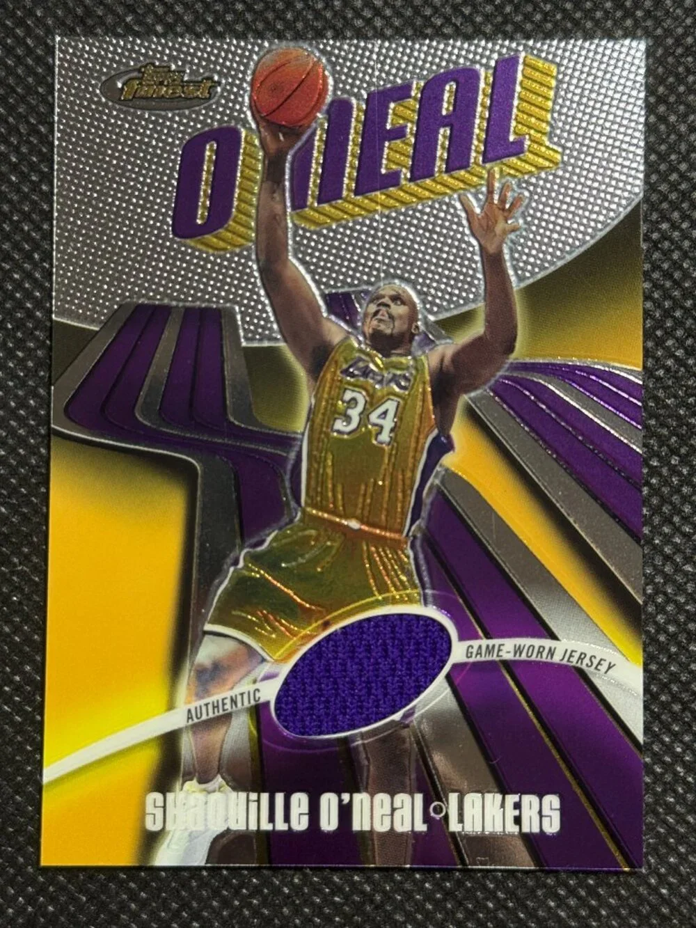 Topps Finest 2003-04 Shaquille O'Neal Lakers Game-Worn Jersey #130 /999